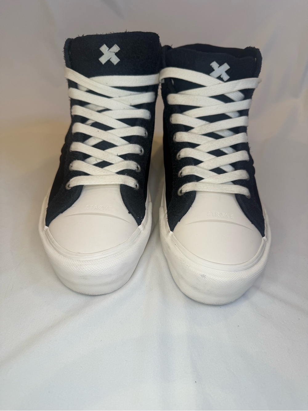 Straye x XPLR Venice Stomper Bones Skeleton Foot High Top Sneaker Black Suede 12 - Picture 3 of 15